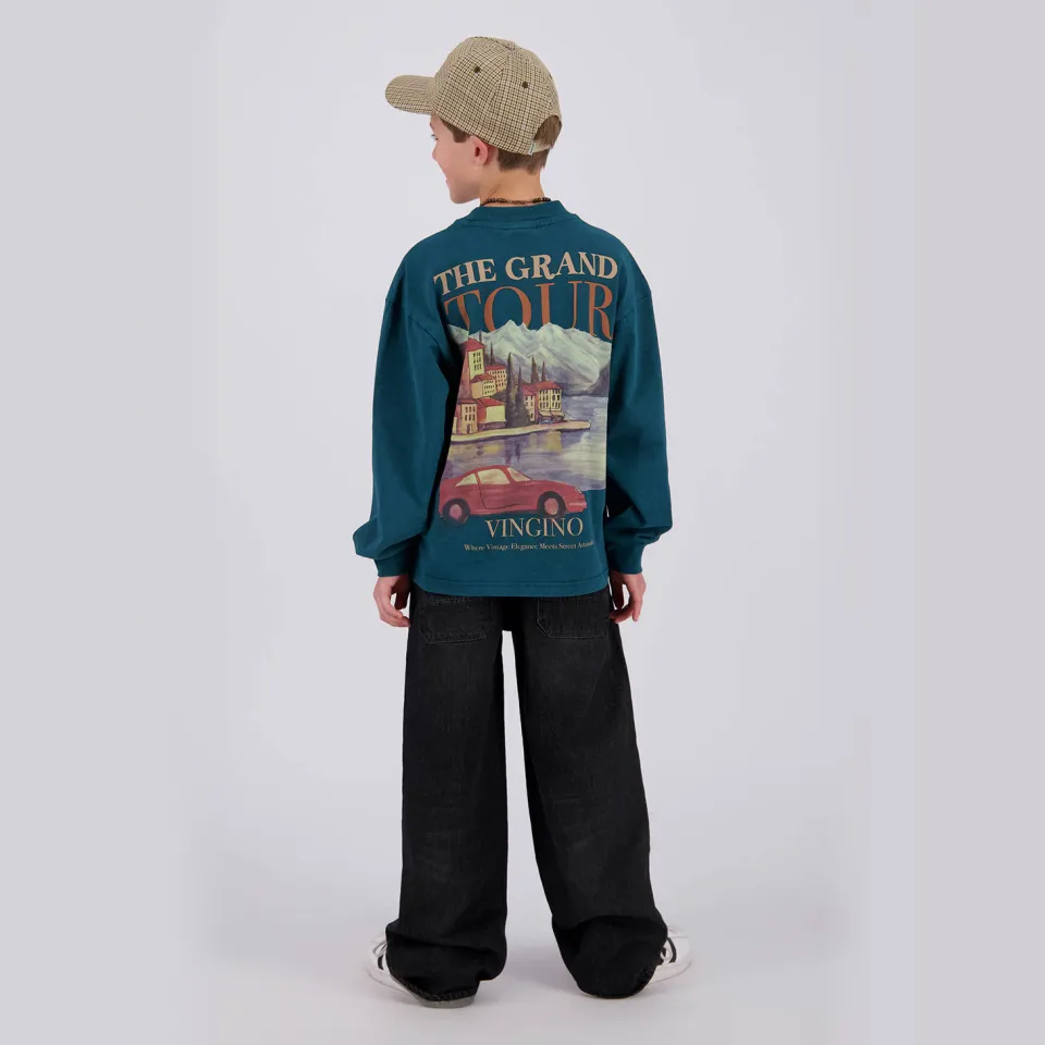 Vingino Hendo oversized longsleeve donkergroen, foto 5