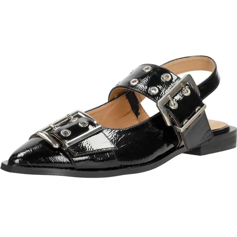 Shoecolate Slingbacks ballerina zwart lak