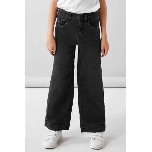 NAME IT KIDS wide leg jeans NKFROSE black denim, foto 3
