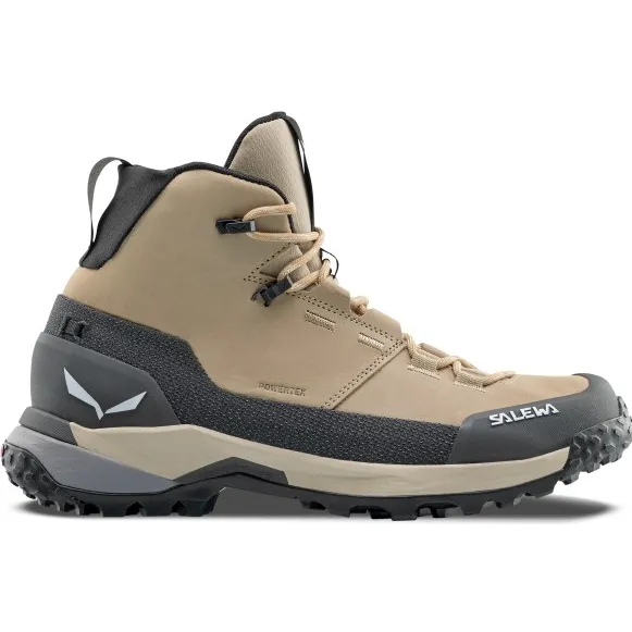 Salewa Women's Puez Leather Mid PTX - Wandelschoenen, beige/grijs