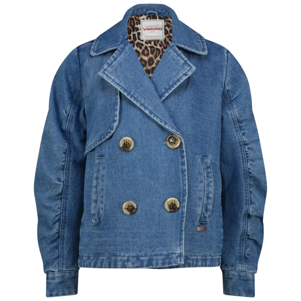 Vingino denim trenchcoat medium blauw, foto 2