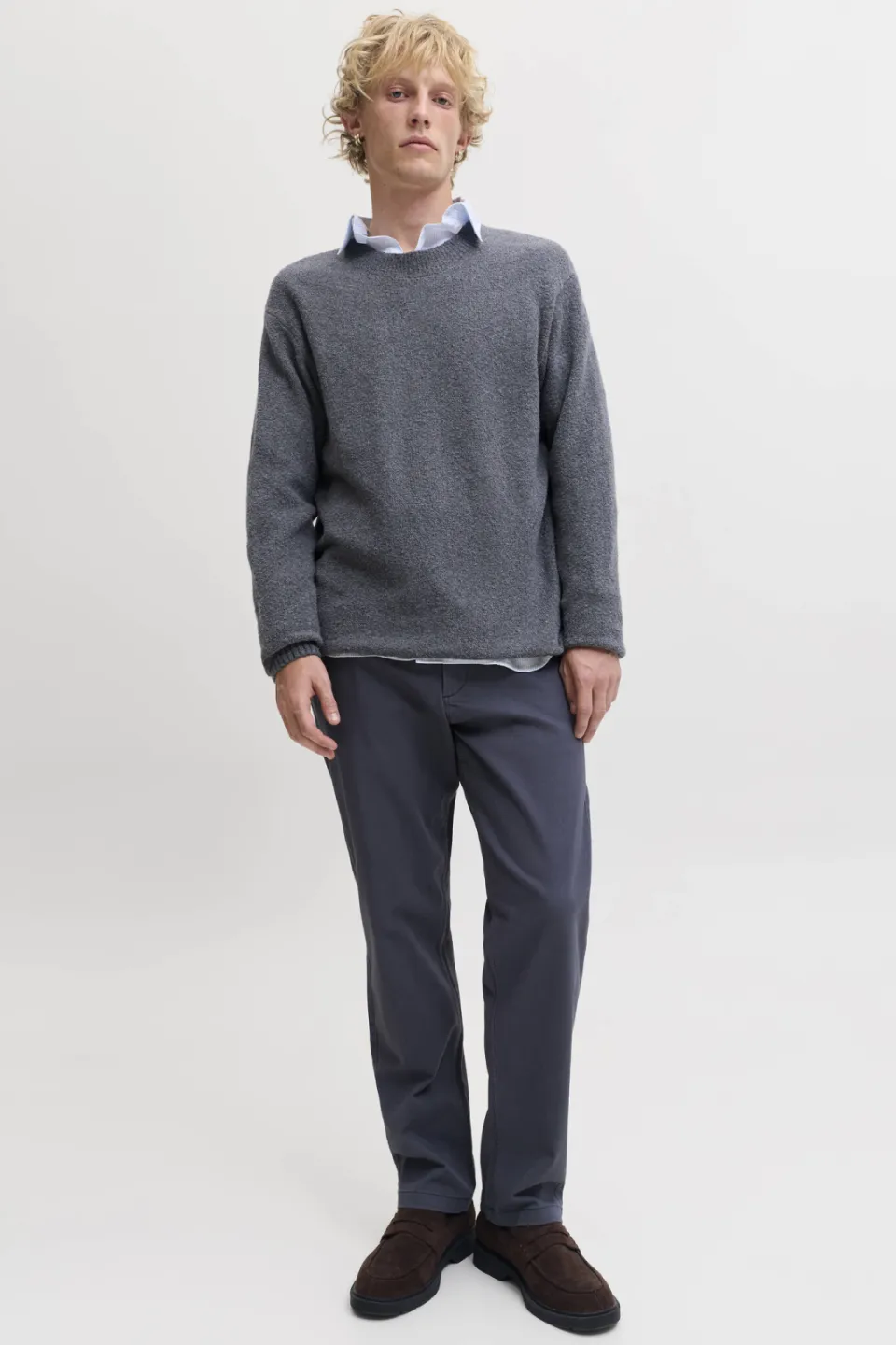 Jack & Jones JPSTKANE DAVE relaxed fit chino donkergrijs navy blazer, foto 3