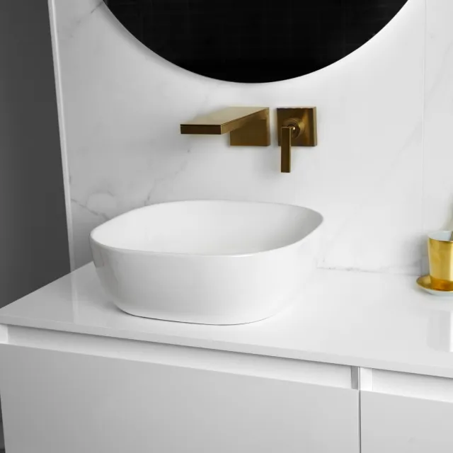 Loutro Waskom Loutro Jenny Vierkant 42x42x14 cm Hoogglans Wit Loutro