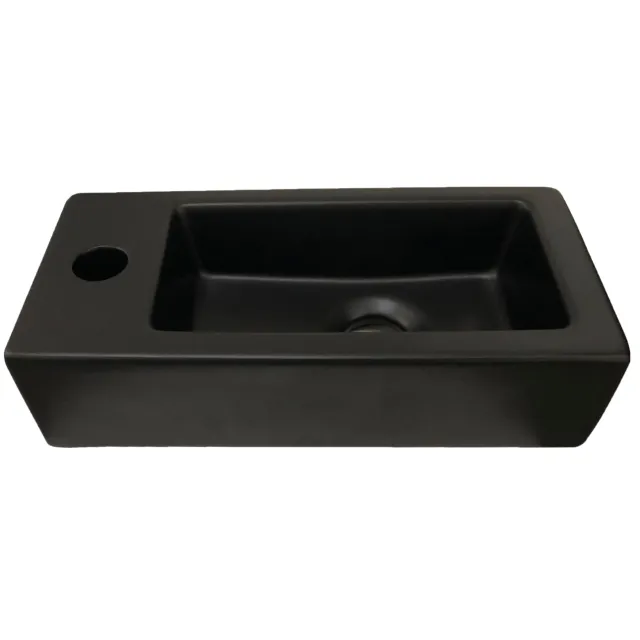 Best Design Fontein Best Design Farnetta 37x18x9cm Kraangat Links Mat Zwart