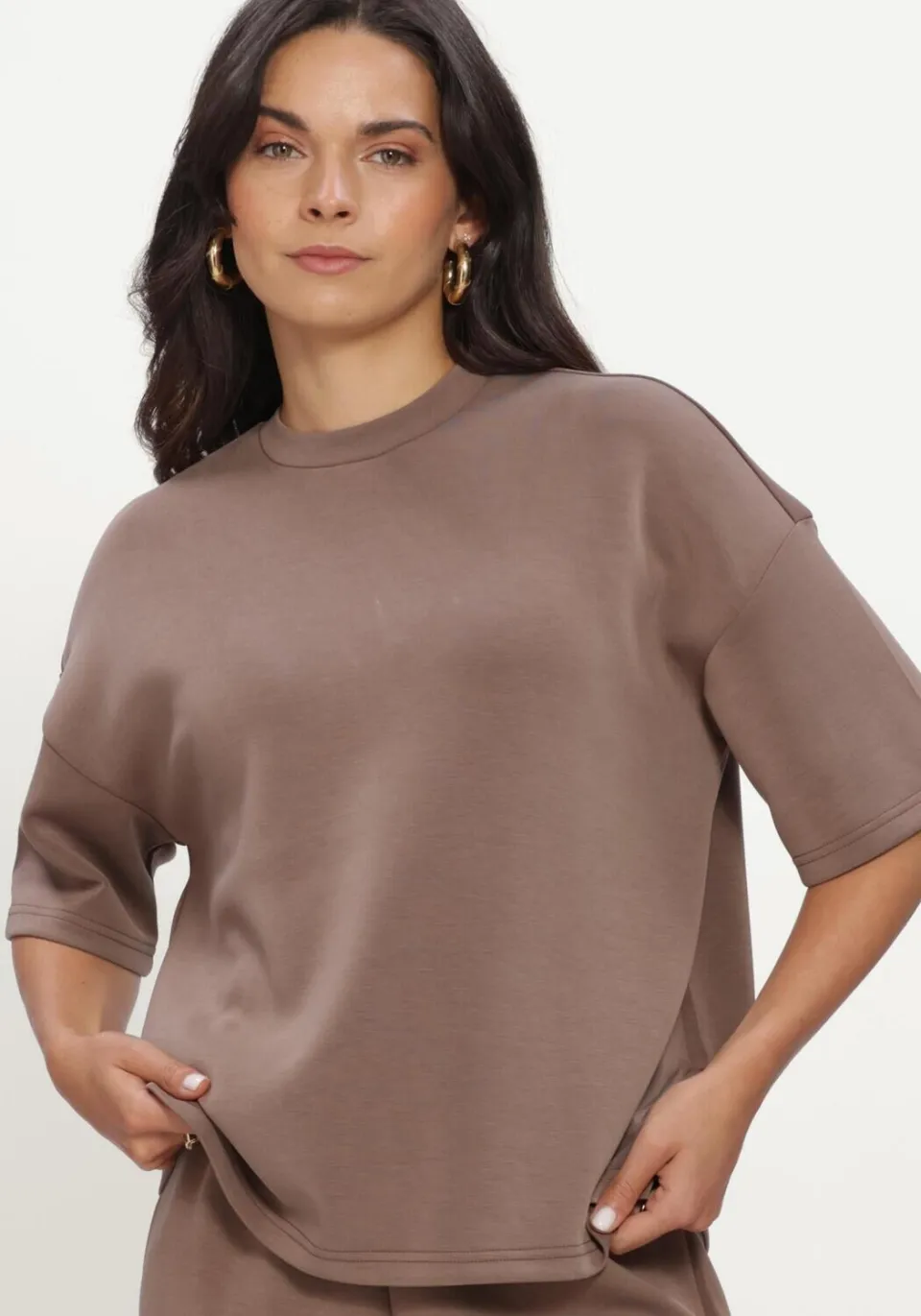 SELECTED WOMEN Slfoversized Tenny Tee t-shirt bruin, foto 7