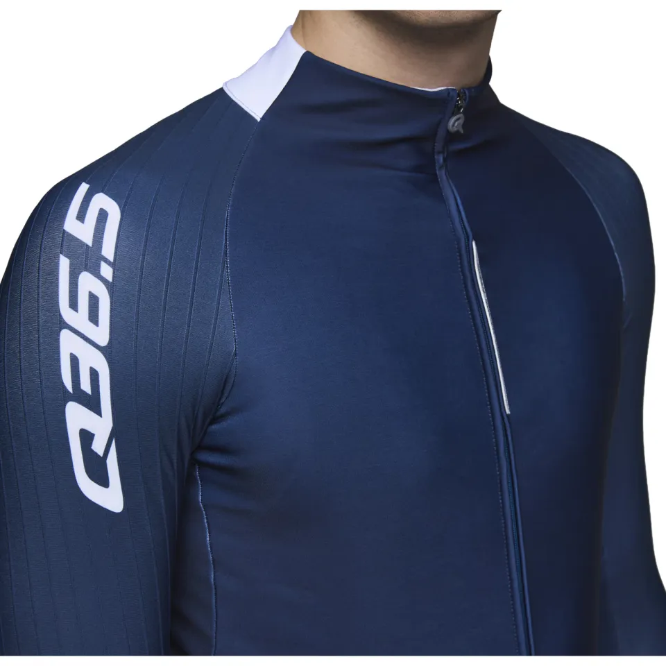Q36.5 Gregarius Hybrid Collar Fade fietsshirtjack blauw