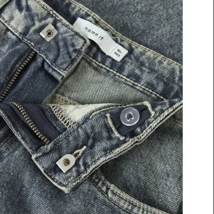 NAME IT KIDS NKFROSE wide leg ripped jeans met slijtage - mediumblauw, foto 3
