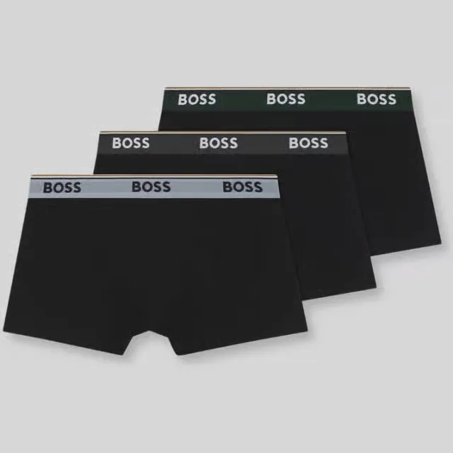 Boss Power boxershorts set van 3 donkerblauw beige zwart, foto 2