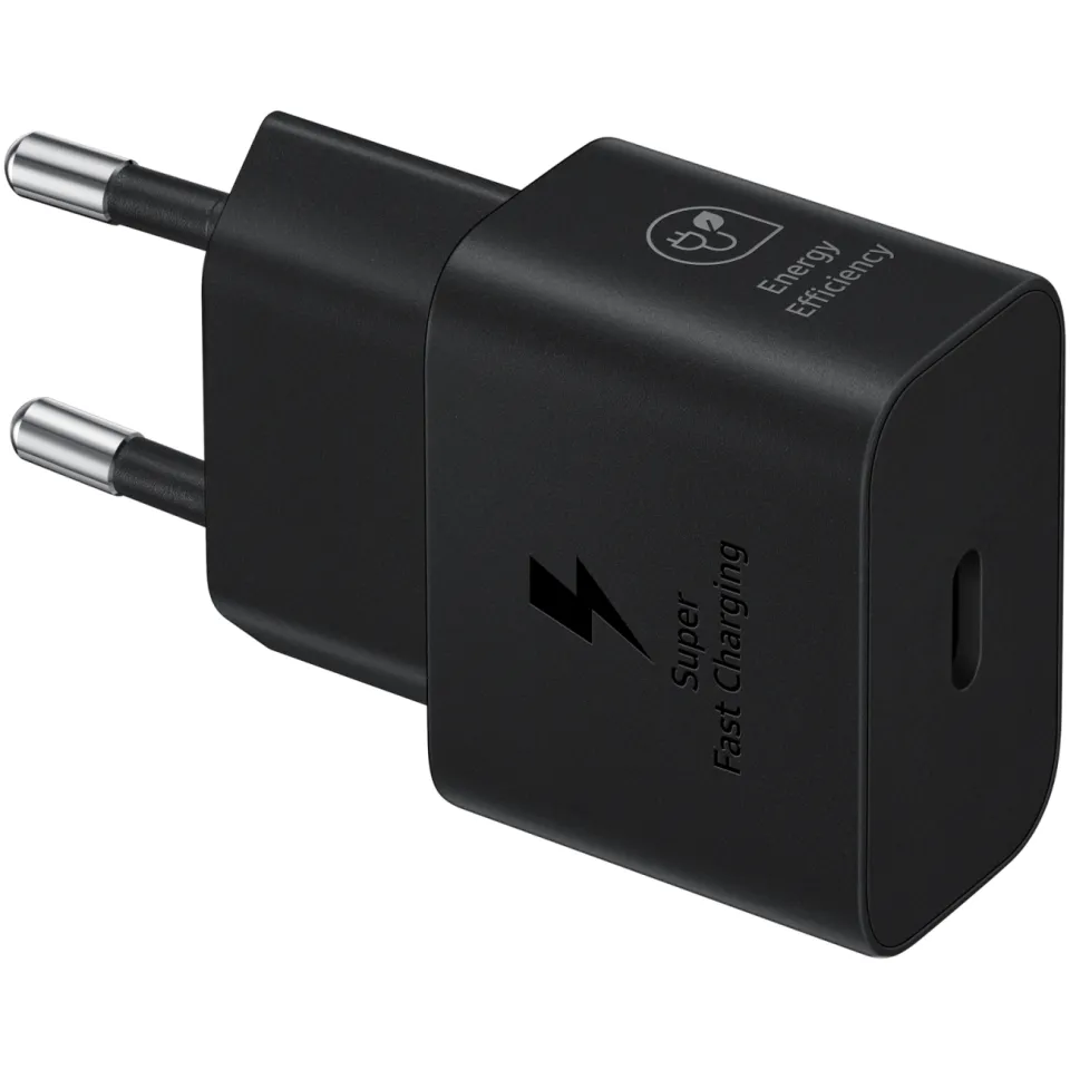Samsung 25W power adapter met USB-C kabel zwart, foto 2