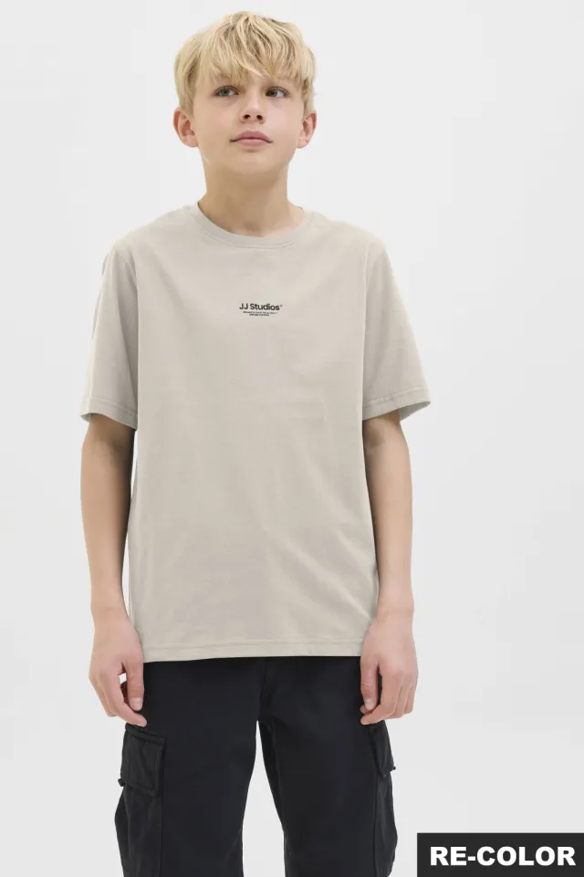 Jack & Jones junior T-shirt beige met tekst, foto 6