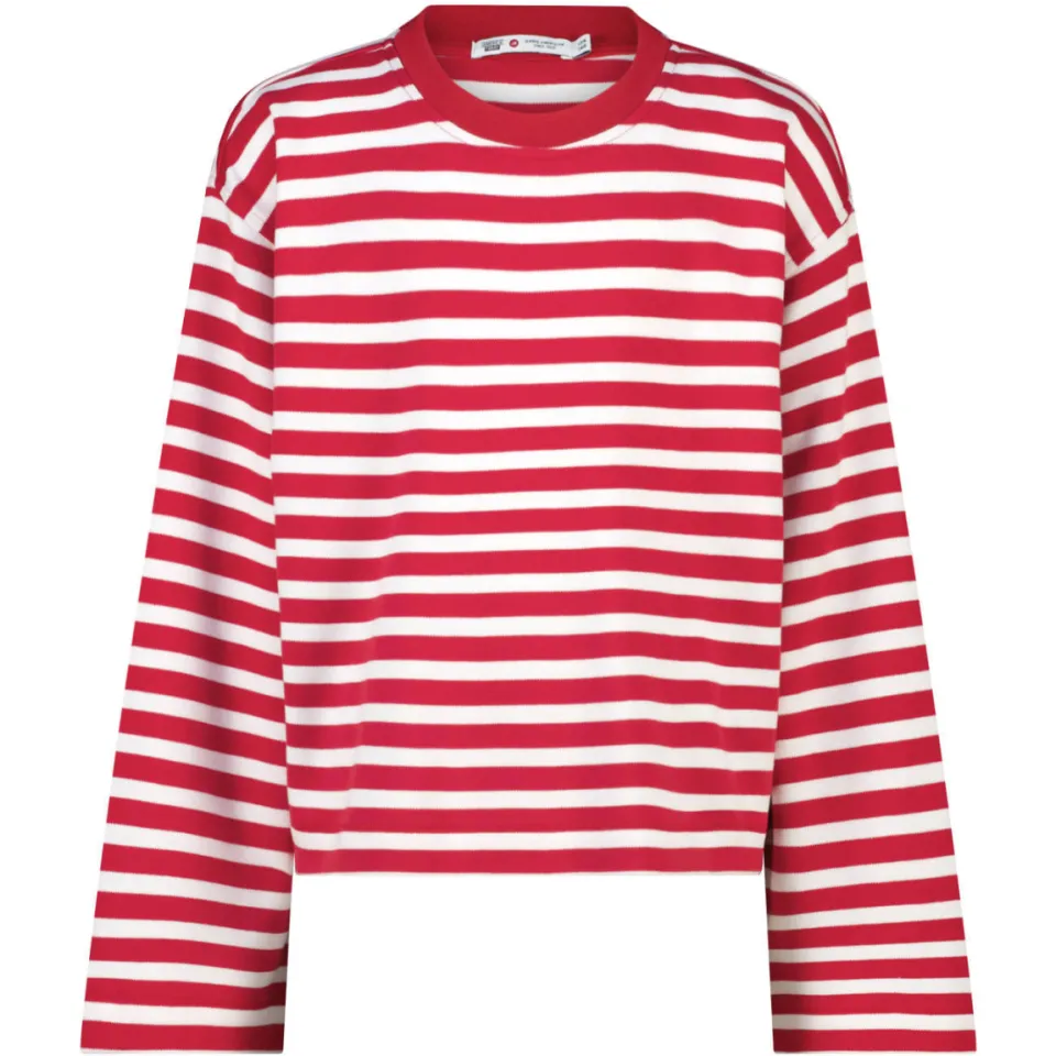 America Today gestreepte longsleeve rood/wit, foto 2