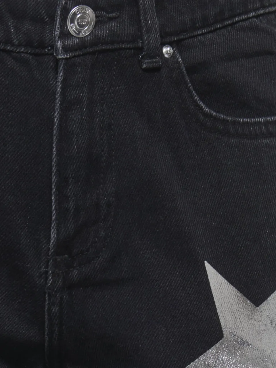 KIDS ONLY GIRL wide leg jeans met sterren - black denim/zilver, foto 3
