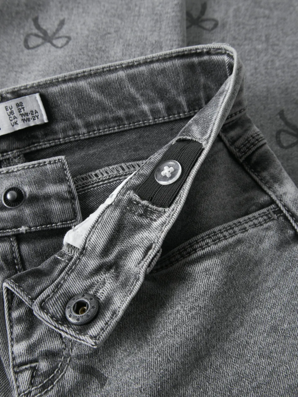 NAME IT MINI NMFBELLA mom jeans met strikjes grey denim, foto 3