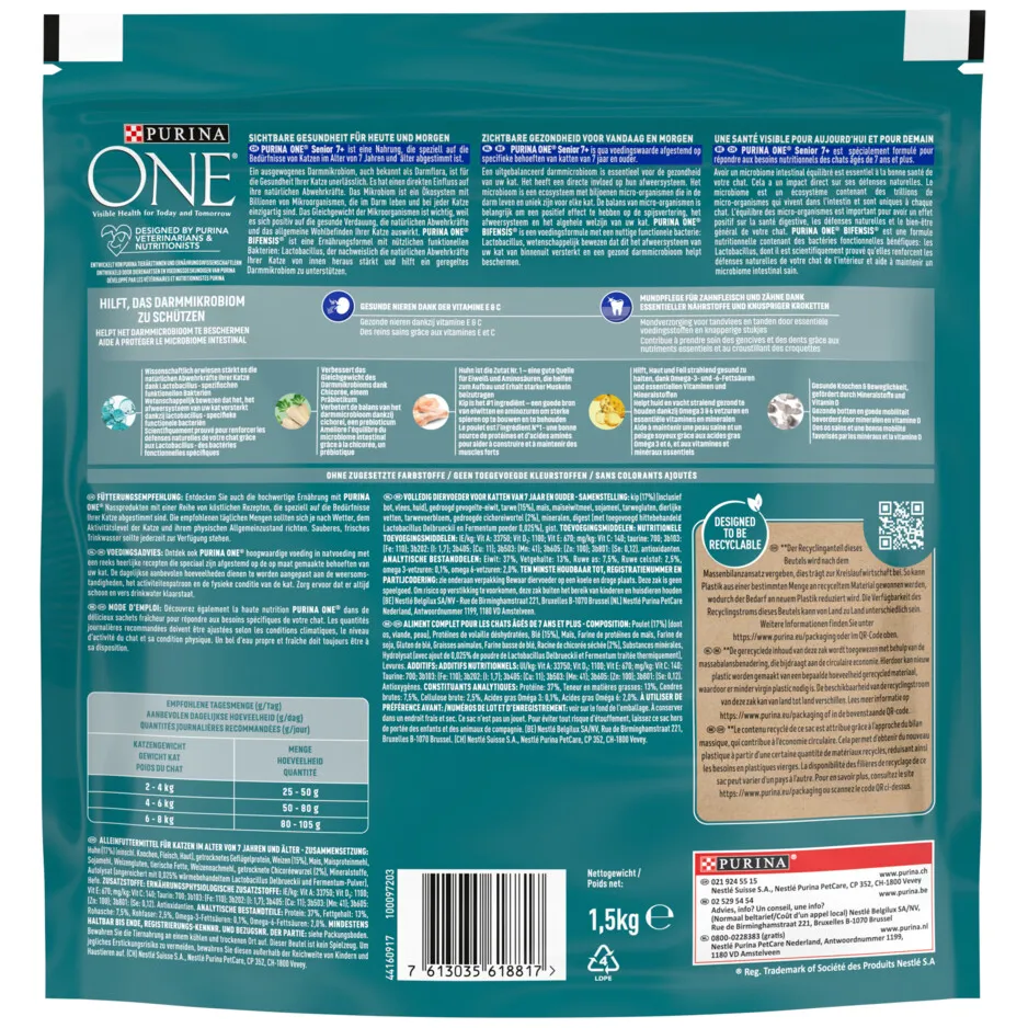Purina ONE Senior kattenvoer kip met volkoren granen, foto 3