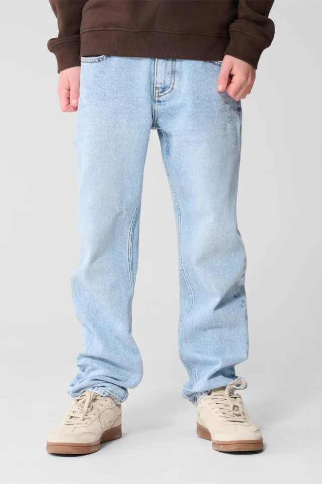 Shoeby relaxed waist tapered jeans light blue denim bleched Bleached