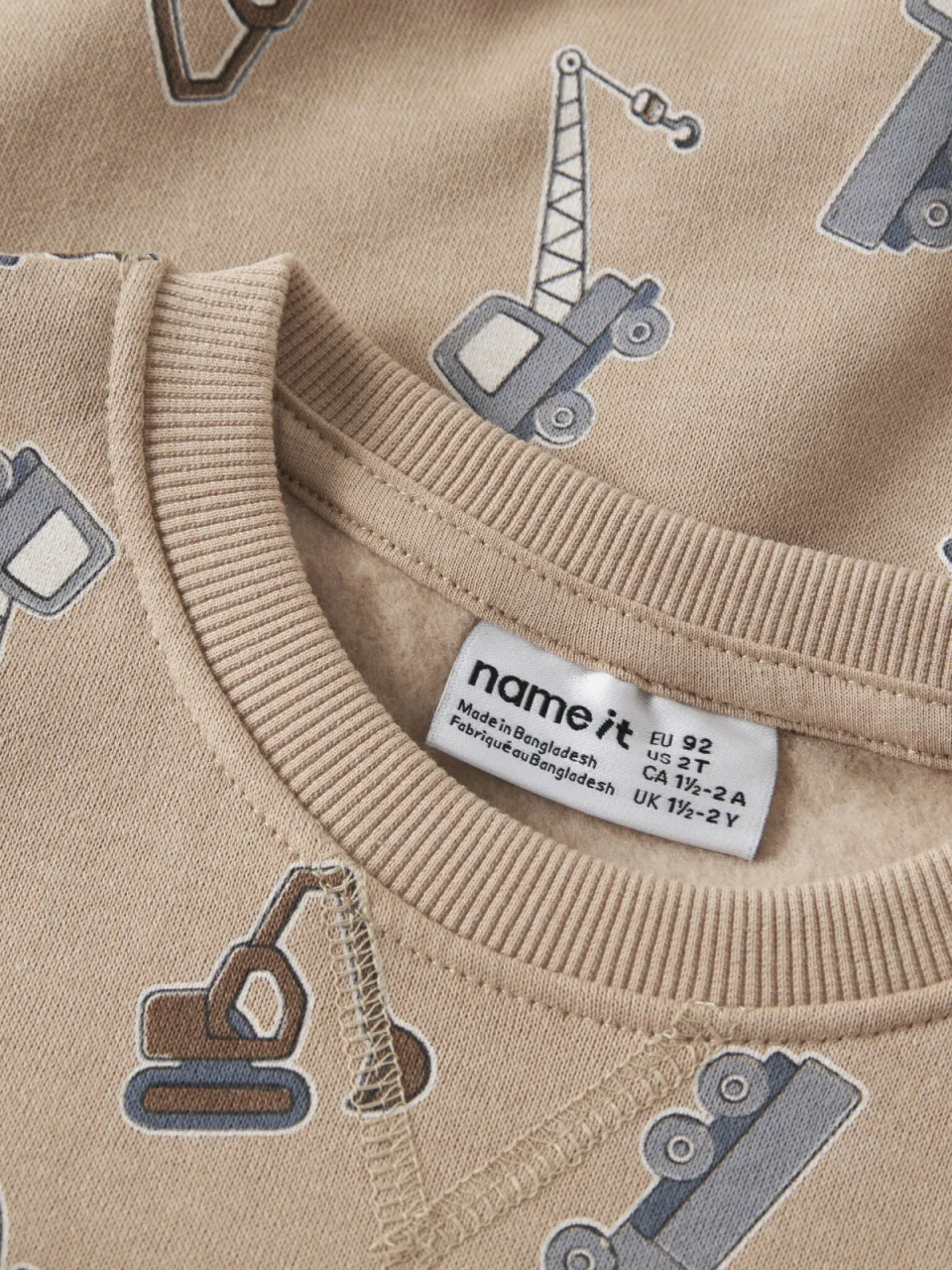 NAME IT MINI rechtvallende sweater met print - beige All over print, foto 4