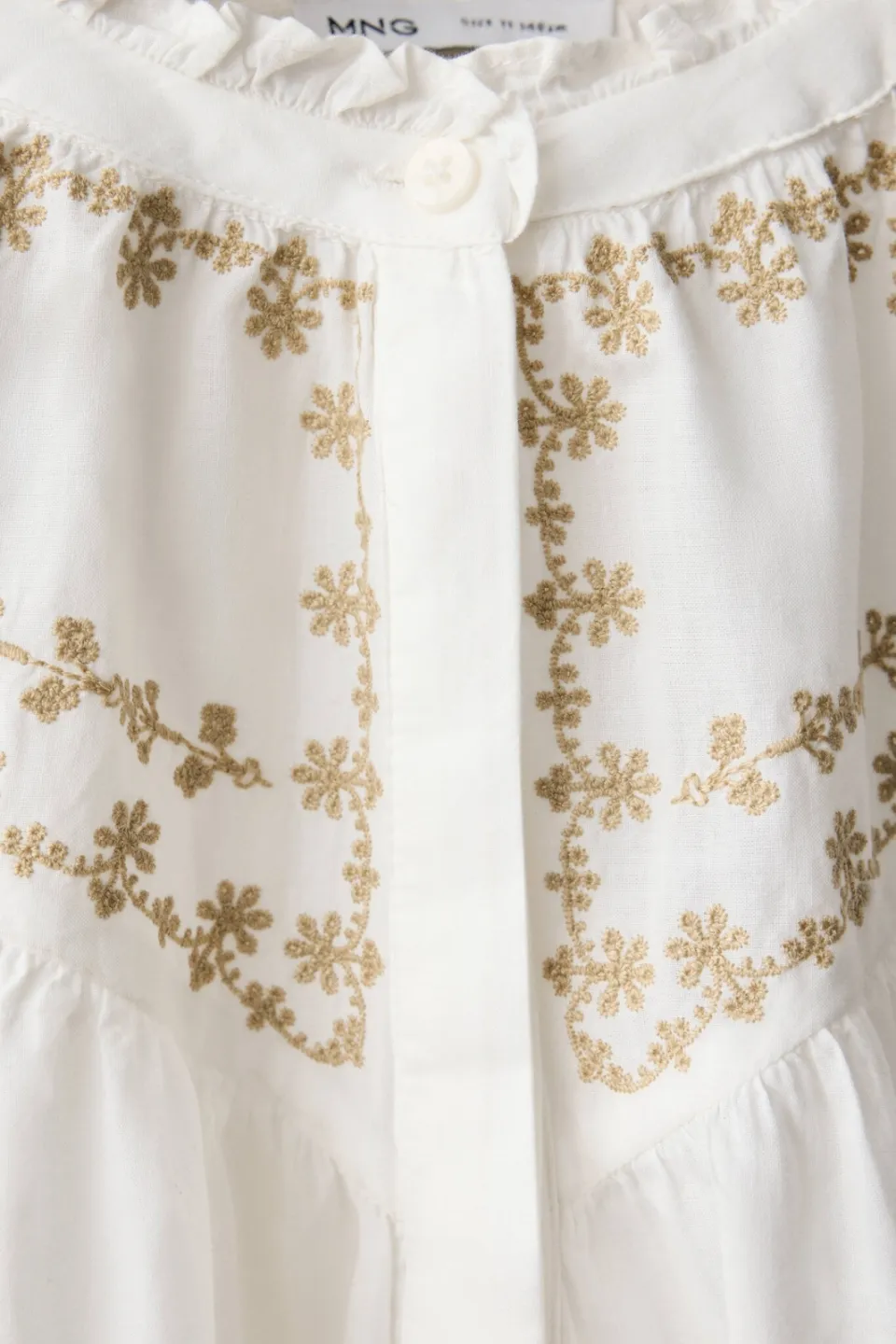 Mango Kids blousetop met borduursels - wit, foto 5