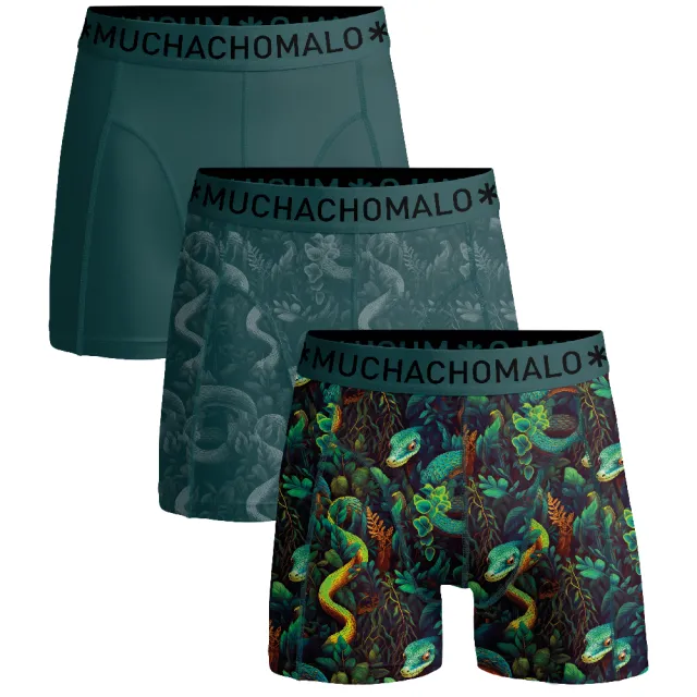 Muchachomalo Heren 3-pack Boxershorts Print/Effen Veelkleurig