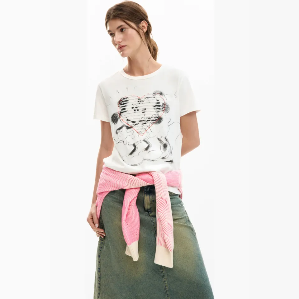 Desigual T-shirt wit, foto 4