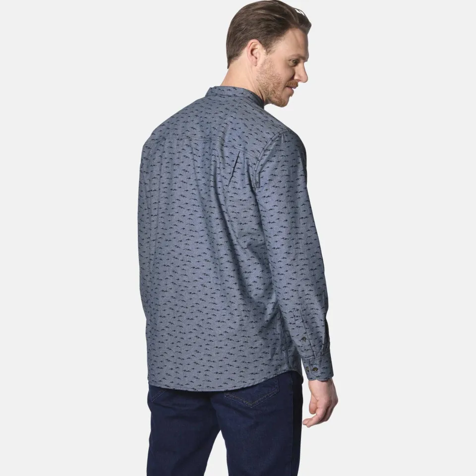 Jan Vanderstorm casual overhemd blauw, foto 3