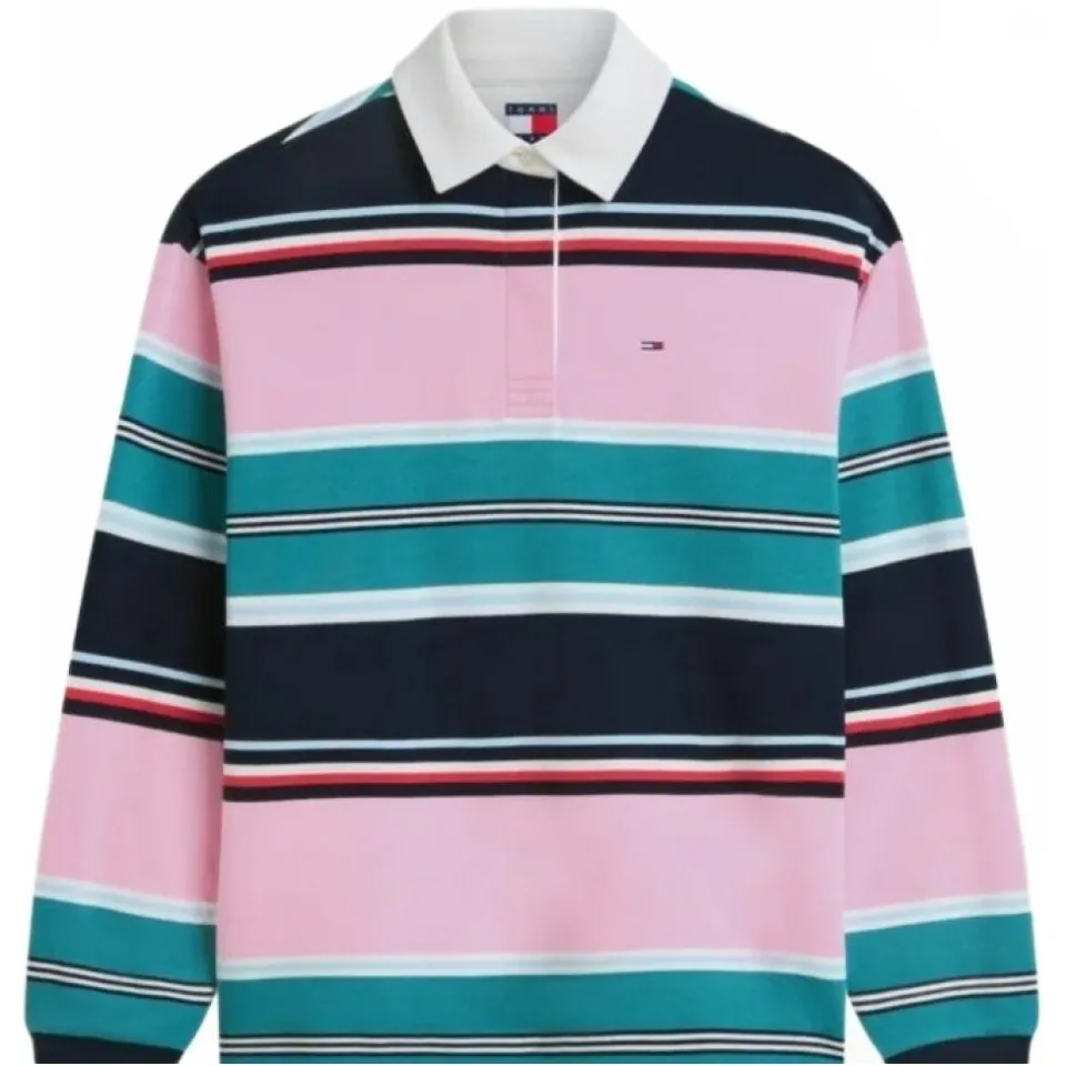 Tommy Jeans gestreepte sweater marineblauw, foto 2