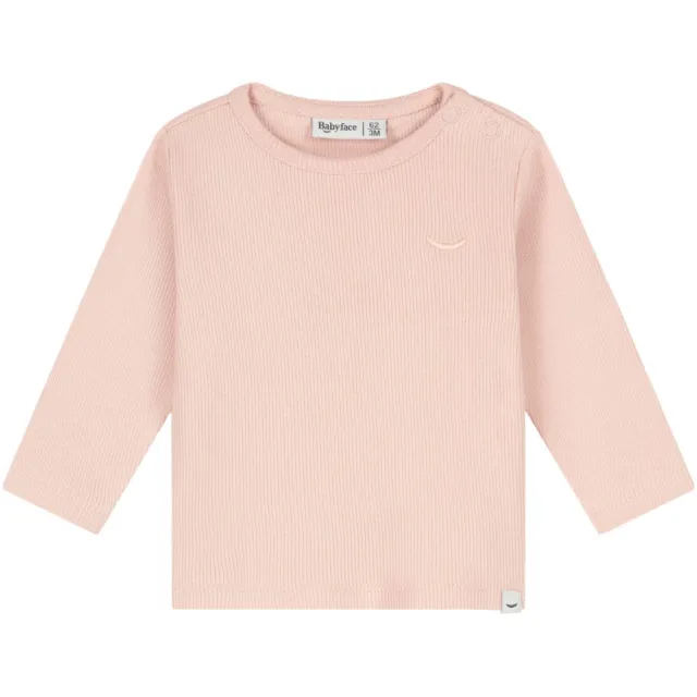 Babyface longsleeve lichtroze met ronde hals