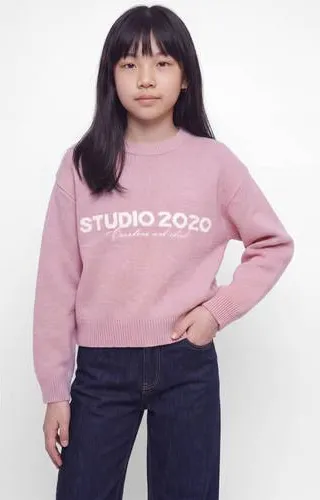 JJXX GIRL gebreide trui met tekst - roze, foto 4