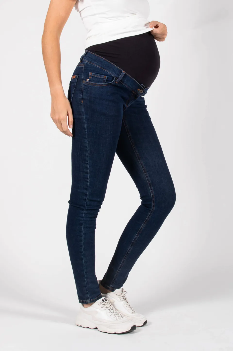LOVE2WAIT high waist zwangerschaps skinny jeans medium blue denim, foto 3