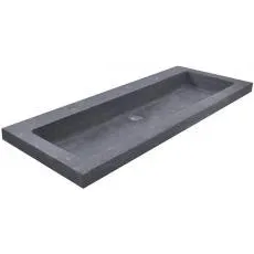 Wiesbaden hardstenen meubelwast. 100x46x5 met 2 kr.gaten Antraciet