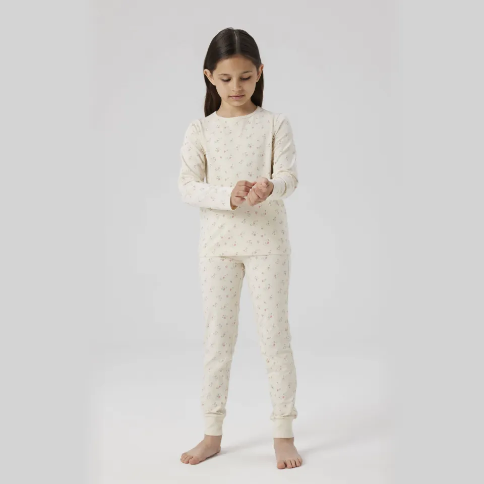 NAME IT KIDS gebloemde pyjama ecru