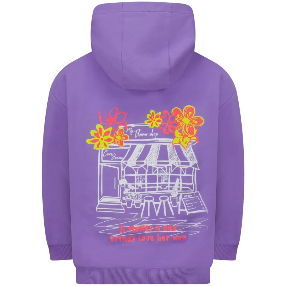 Little Cars hoodie met backprint paars, foto 4