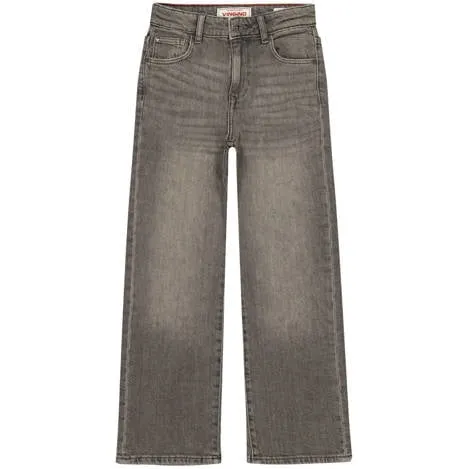 Vingino flared jeans grey denim Grijs Effen Stone grey