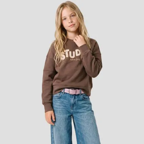 Me & My Monkey sweater met tekst - donkerbruin, foto 3
