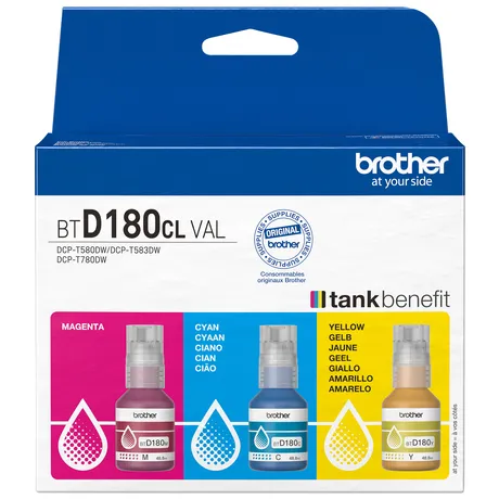 Brother BTD180CLVAL inktflessen 3-kleuren