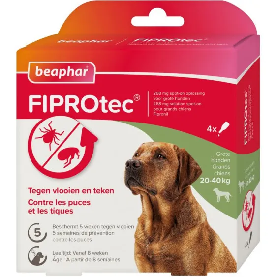 Beaphar FIPROtec spot-on tegen vlooien en teken grote honden
