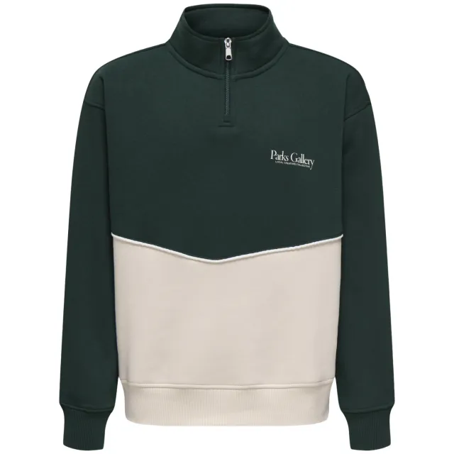 Only & Sons JUNIOR sweater - donkergroen Donkergroen/ecru