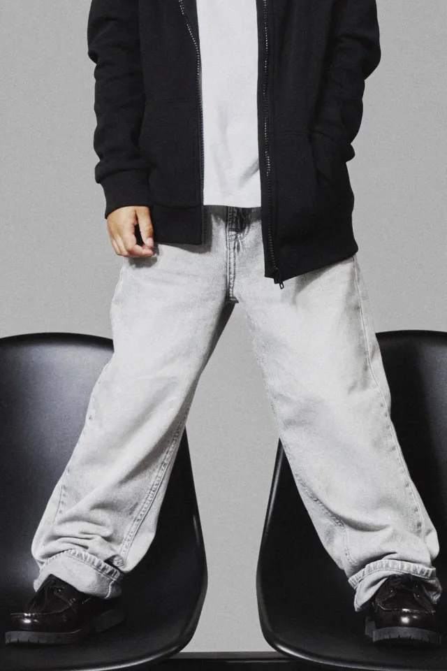 NAME IT KIDS straight fit jeans NKMRYAN light grey denim