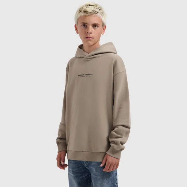 Ballin hoodie met backprint - taupe