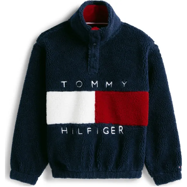 Tommy Hilfiger teddy fleecetrui donkerblauw