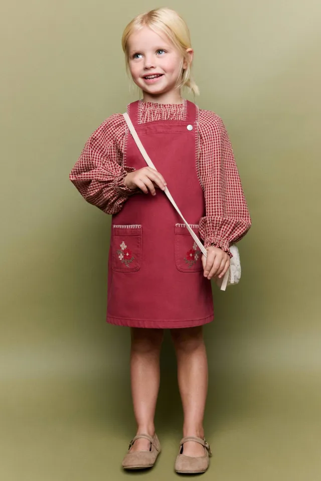 Mango Kids overgooier met borduursels rood