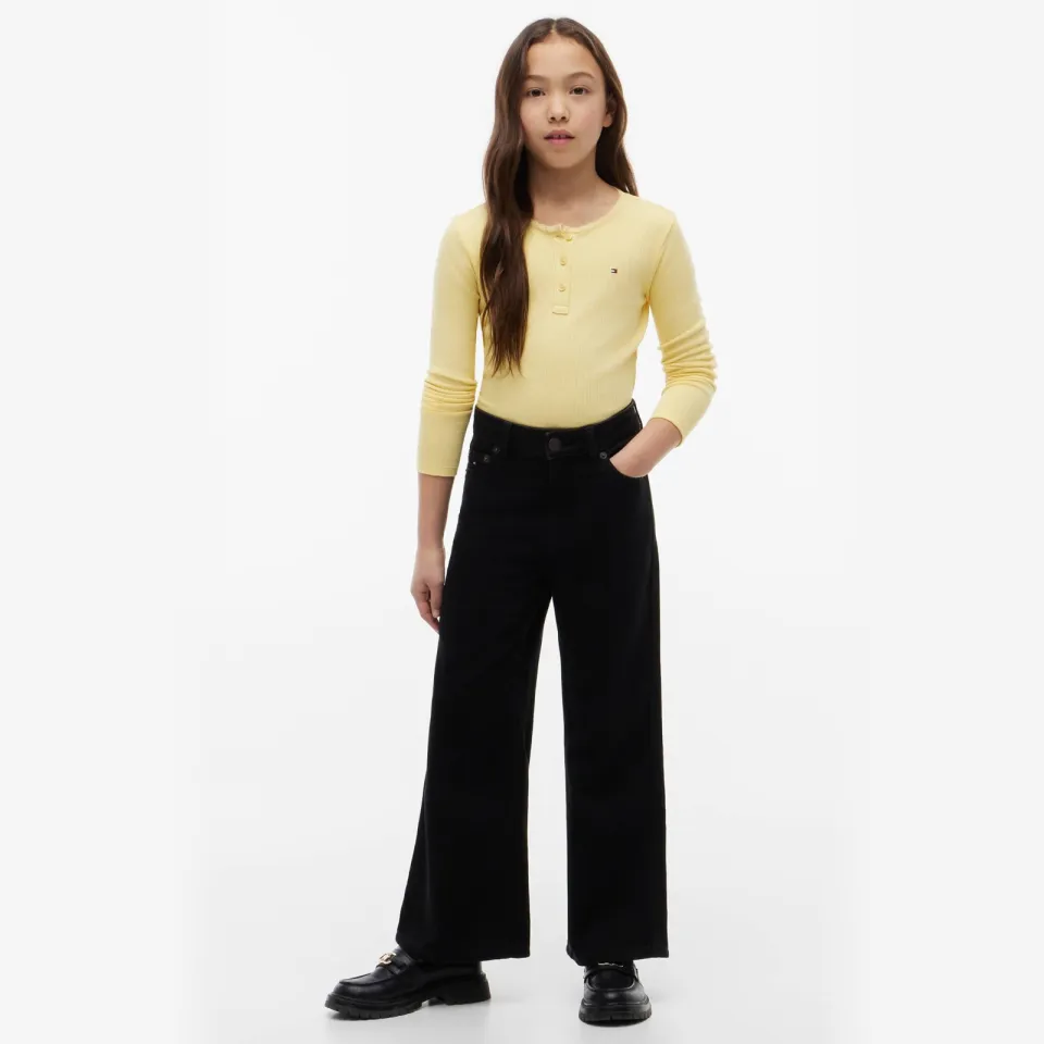 Tommy Hilfiger Mabel wide leg jeans - zwart Black denim