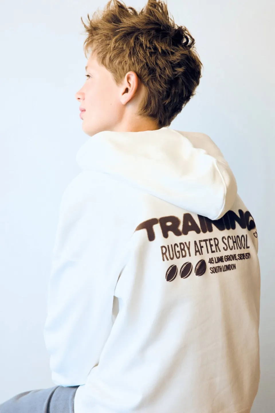 Mango Kids hoodie met backprint - wit, foto 5