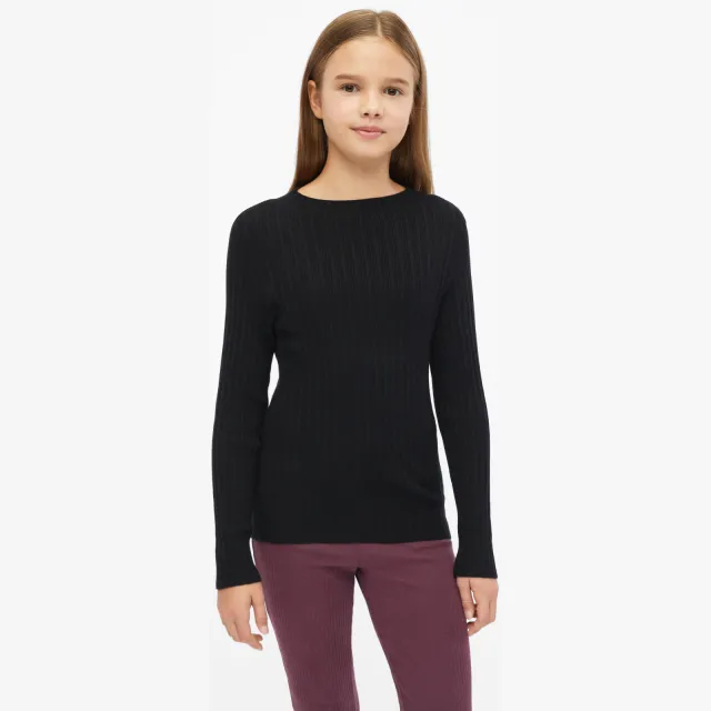 s.Oliver longsleeve met opstaande kraag zwart