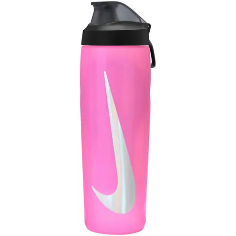 Nike bidon 700 ml Refuel Locking Lid roze/zwart/wit Logo