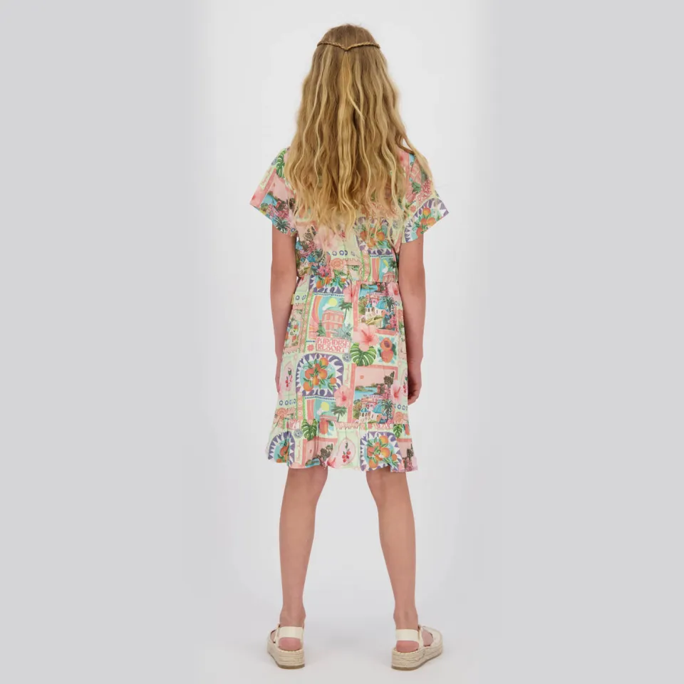 Vingino midi jurk met all-over print groen/multicolor, foto 4