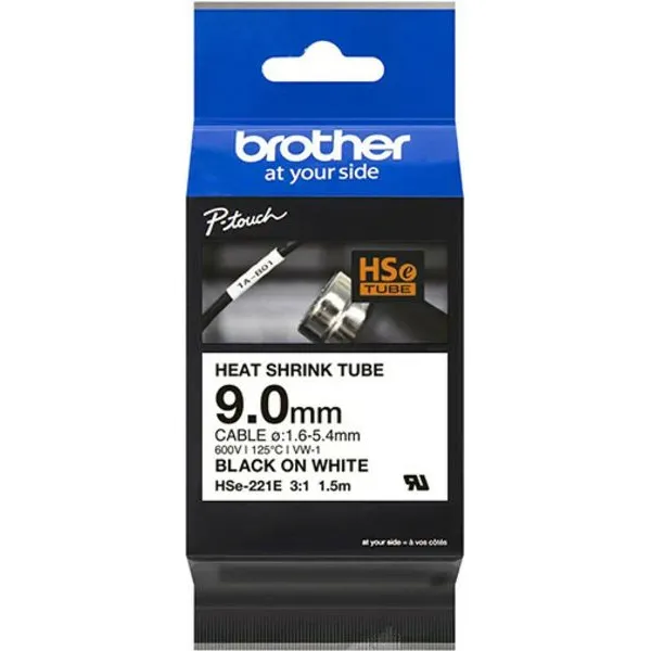 Brother HSe-221E Tape Zwart op wit