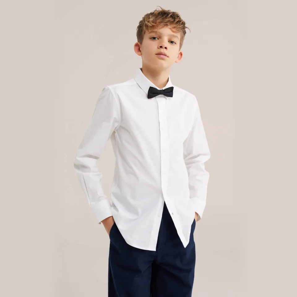 WE Fashion overhemd + vlinderstrikje wit, foto 5