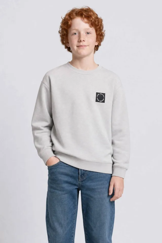 Petrol Industries sweater met logo - lichtgrijs