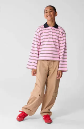 Shoeby gestreepte polo - roze, foto 2