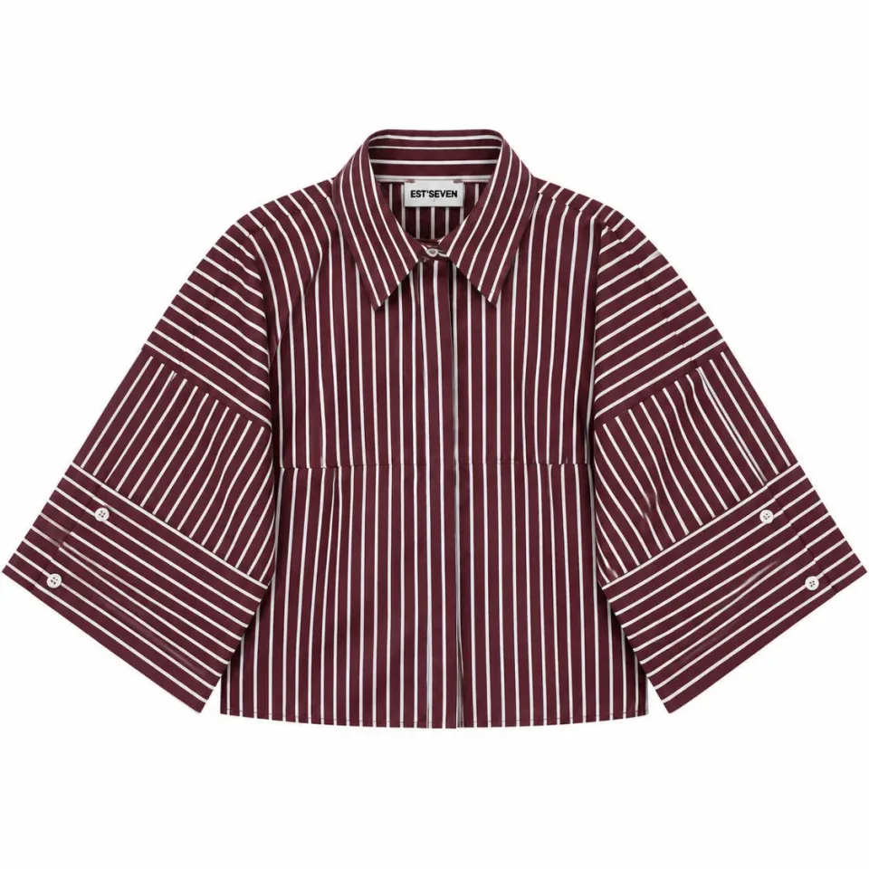 Est'seven Varissa blouse donkerrood bordeaux, foto 2